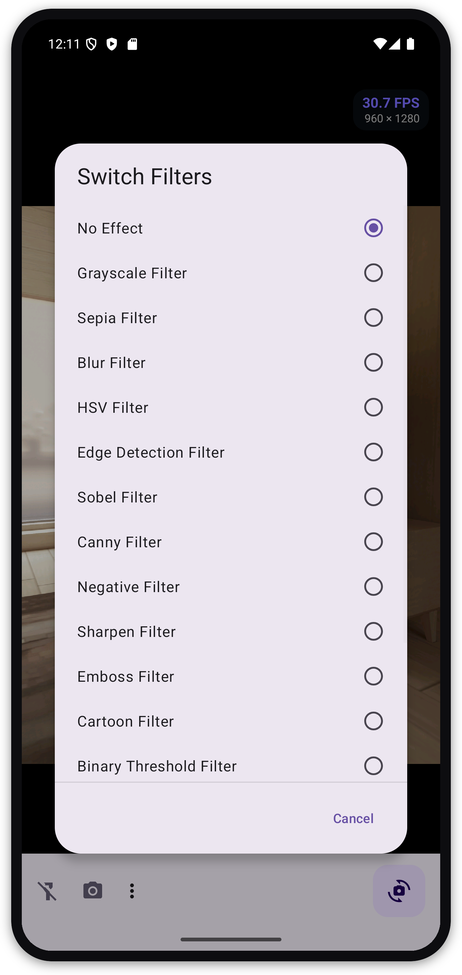 Effect picker